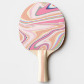 Retro Pink Swirl Liquid Painting Ästhetische Gesta Tischtennis Schläger (Rückseite)