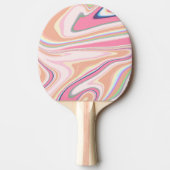 Retro Pink Swirl Liquid Painting Ästhetische Gesta Tischtennis Schläger (Vorderseite)