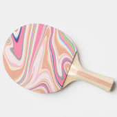 Retro Pink Swirl Liquid Painting Ästhetische Gesta Tischtennis Schläger (Seitenansicht)