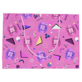 Retro Pink Tamagotchi Geburtstag Große Geschenktüte (Rückseite)