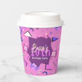 Retro Pink Tamagotchi Geburtstag Pappbecher (Vorderseite)