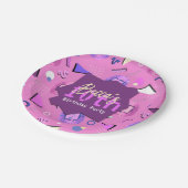Retro Pink Tamagotchi Geburtstag Pappteller (Schrägansicht)