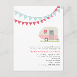 Retro Pink Trailer Probe Abendessen Einladung