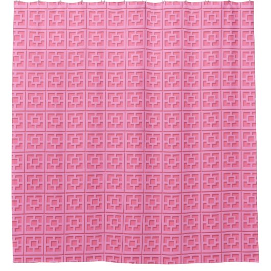 Retro Pink Trellis Duschvorhang (Vorderseite)
