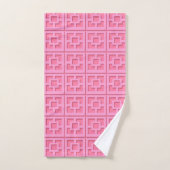 Retro Pink Trellis Handtuch Badhandtuch Set (Handtuch)