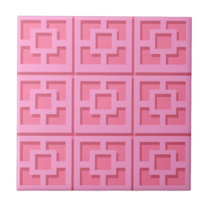 Retro Pink Trellis Keramik Tile Fliese