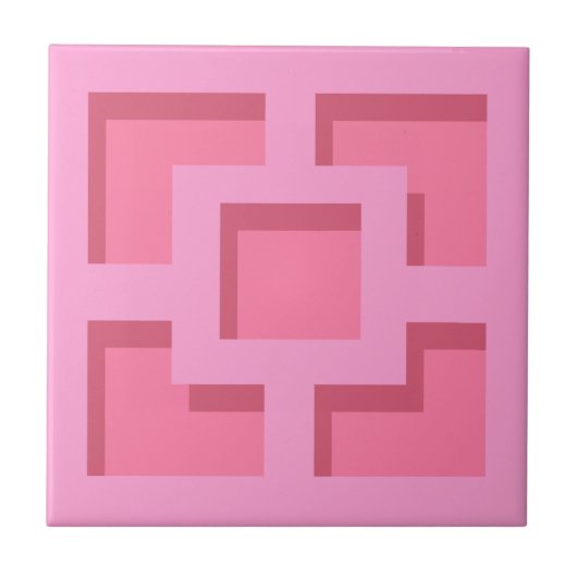 Retro Pink Trellis Keramik Tile Fliese (Vorderseite)