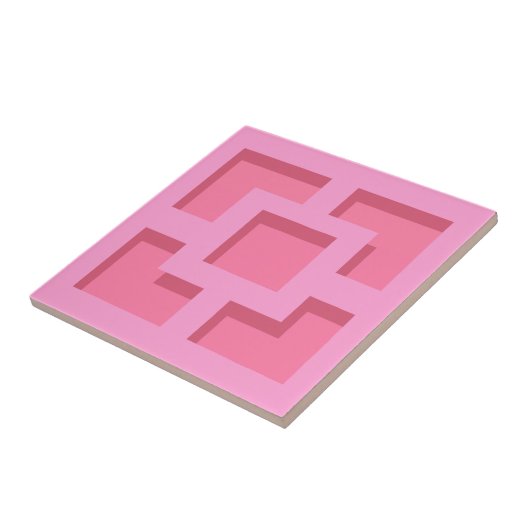 Retro Pink Trellis Keramik Tile Fliese (Seite)
