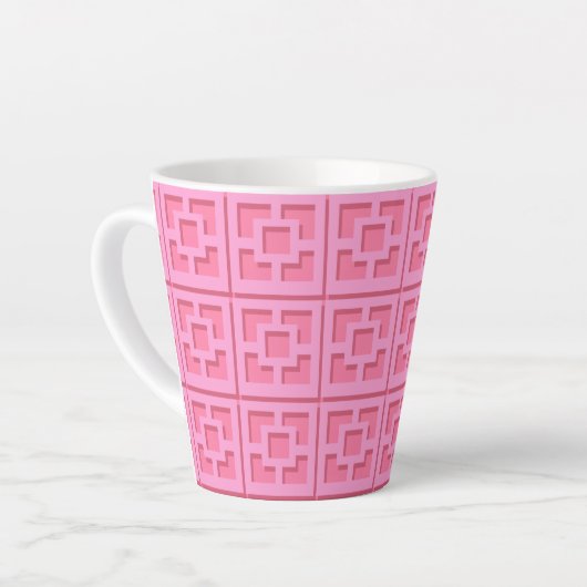 Retro Pink Trellis Latte-Tasse Milchtasse (Linke Ecke)