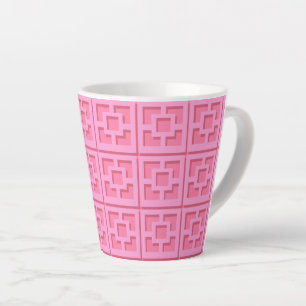Retro Pink Trellis Latte-Tasse Milchtasse