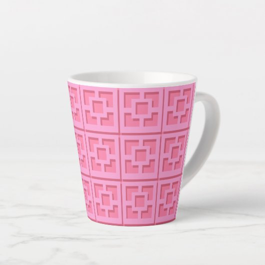 Retro Pink Trellis Latte-Tasse Milchtasse (Rechte Ecke)