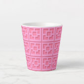 Retro Pink Trellis Latte-Tasse Milchtasse (Vorderseite)