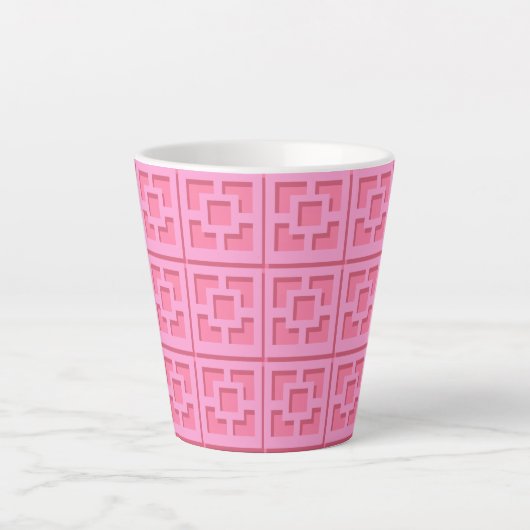 Retro Pink Trellis Latte-Tasse Milchtasse (Vorderseite)