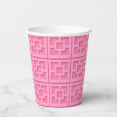 Retro Pink Trellis Paper Cup Pappbecher (Rückseite)