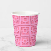 Retro Pink Trellis Paper Cup Pappbecher (Links)