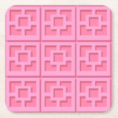 Retro Pink Trellis Paper Untersetzer (Vorderseite)