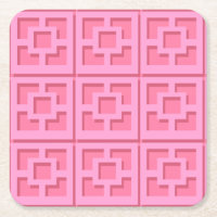 Retro Pink Trellis Paper Untersetzer