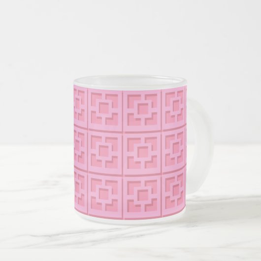 Retro Pink Trellis Tasse (VorderseiteRechts)