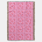 Retro Pink Trellis Throw Blanket Decke (Vorderseite Vertikal)