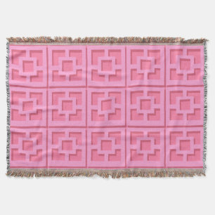 Retro Pink Trellis Throw Blanket Decke