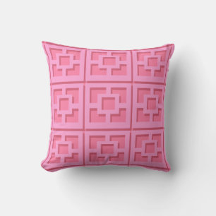 Retro Pink Trellis Throw Kissen