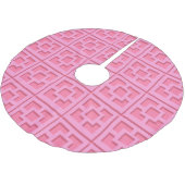 Retro Pink Trellis Tree Skirt Polyester Weihnachtsbaumdecke (Schrägansicht)