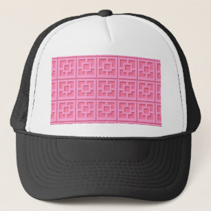 Retro Pink Trellis Trucker Hat Truckerkappe