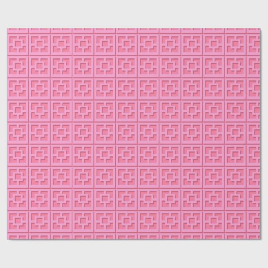 Retro Pink Trellis Wrapping Paper Geschenkpapier (Flach)