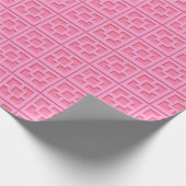 Retro Pink Trellis Wrapping Paper Geschenkpapier (Ecke)