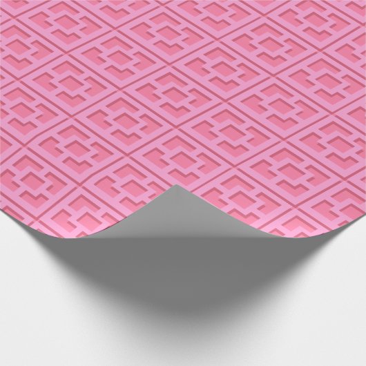 Retro Pink Trellis Wrapping Paper Geschenkpapier (Ecke)