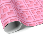 Retro Pink Trellis Wrapping Paper Geschenkpapier (Rolleneckpunkt)