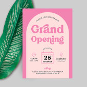 Retro Pink Trendy Arch New Business Grand Opening Einladung