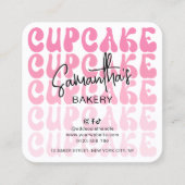 Retro Pink Trendy Girly Cupcakes Betreuungsanleitu Quadratische Visitenkarte (Vorderseite)