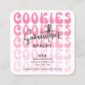 Retro Pink Trendy Sugar Cookies Betreuungsanweisun Quadratische Visitenkarte (Vorderseite)