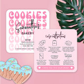 Retro Pink Trendy Sugar Cookies Betreuungsanweisun Quadratische Visitenkarte