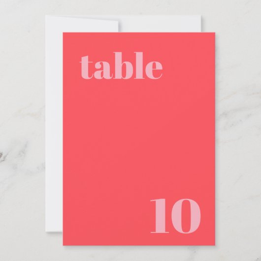Retro Pink Trendy Wedding Tischnummer (Vorderseite)
