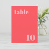 Retro Pink Trendy Wedding Tischnummer (Stehend Vorderseite)