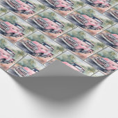Retro Pink Truck Geschenkpapier (Ecke)