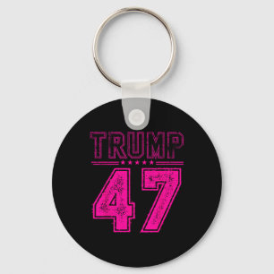 Retro Pink Trump 47 Präsident USA Flag für Trump Schlüsselanhänger