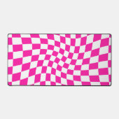 Retro Pink überprüft Warped Checked Checked Schreibtischunterlage (Vorderseite)