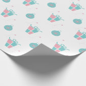 Retro Pink und Aqua Geschenkboxen Wrapping Paper Geschenkpapier (Ecke)