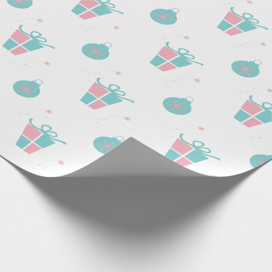 Retro Pink und Aqua Geschenkboxen Wrapping Paper Geschenkpapier (Ecke)