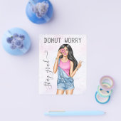 Retro Pink und Blue Donut Girl Abschluss Flyer (Einzeln)