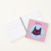 Retro Pink und Blue Purring Kitty Notizblock (Innenseite)