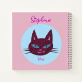 Retro Pink und Blue Purring Kitty Notizblock (Rückseite)