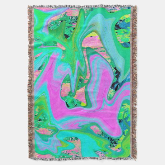 Retro Pink und Light Blue Liquide Art auf Hydrange Decke (Vorderseite Vertikal)