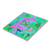 Retro Pink und Light Blue Liquide Art auf Hydrange Fliese (Seite)