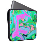 Retro Pink und Light Blue Liquide Art auf Hydrange Laptopschutzhülle (Vorne Rechts)