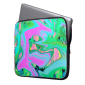 Retro Pink und Light Blue Liquide Art auf Hydrange Laptopschutzhülle (Vorderseite Links)