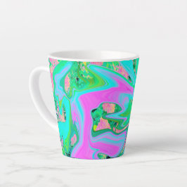 Retro Pink und Light Blue Liquide Art auf Hydrange Milchtasse